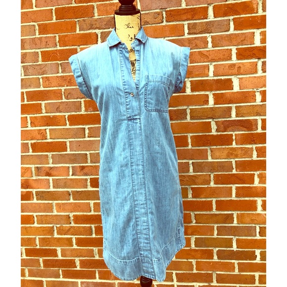 J. Crew Dresses & Skirts - J. Crew Trademark Chambray Dress Roll Sleeve XXS